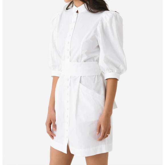 NEW DESTREE amoako poplin short dress in white - Picture 2 of 4